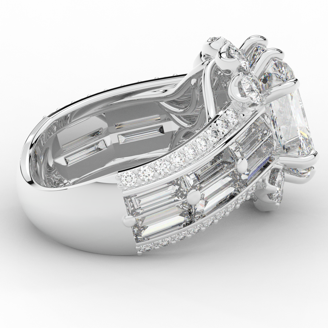 8.25CT.TW RADIANT LAB DIAMOND HALO ENGAGEMENT RING - Nazarelle