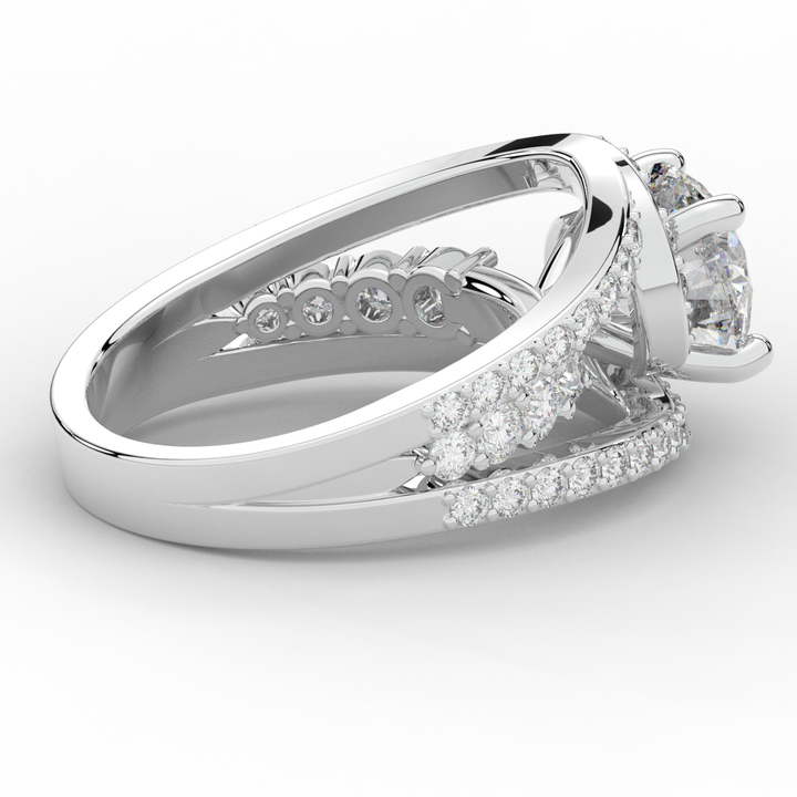 3.30CT.TW ROUND LAB DIAMOND ENGAGEMENT RING - Nazarelle
