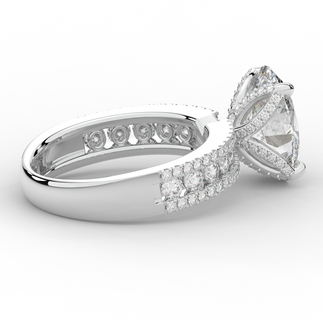 3.95CT.TW OVAL LAB DIAMOND SOLITAIRE ENGAGEMENT RING - Nazarelle