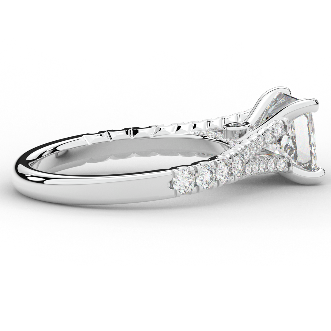 2.45CT.TW PRINCESS LAB DIAMOND ENGAGEMENT RING - Nazarelle