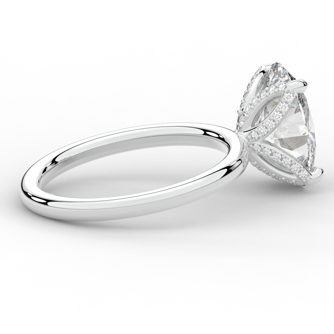 3.10CT.TW OVAL LAB DIAMOND ENGAGEMENT RING - Nazarelle