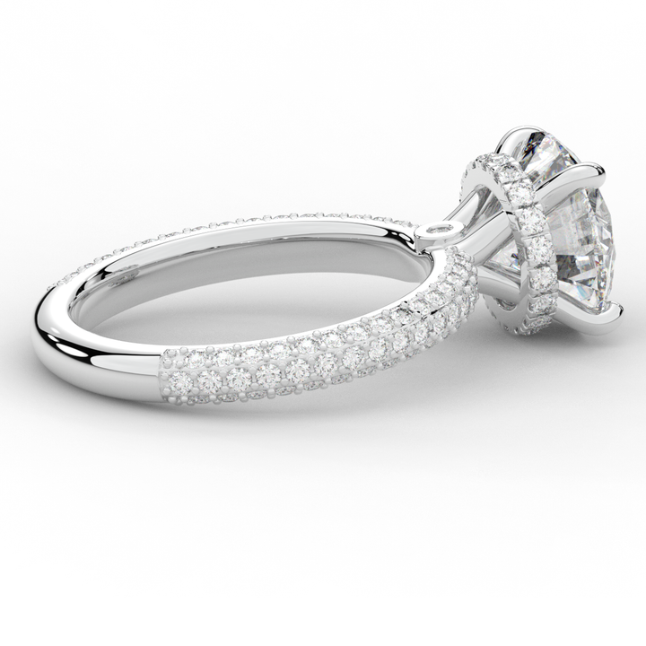 3.60CT.TW ROUND LAB DIAMOND SOLITAIRE ENGAGEMENT RING - Nazarelle