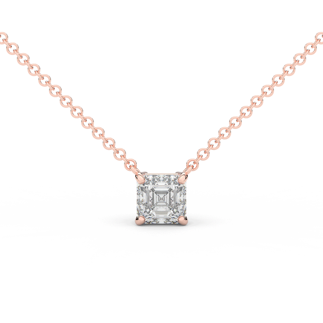 1.50CT ASSCHER CERTIFIED LAB DIAMOND SOLITAIRE PENDANT