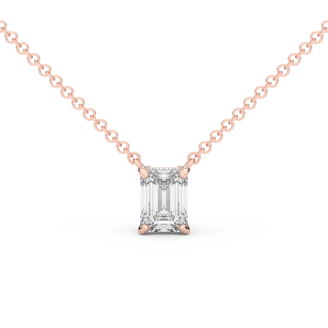 1.50CT EMERALD CUT CERTIFIED LAB DIAMOND SOLITAIRE PENDANT