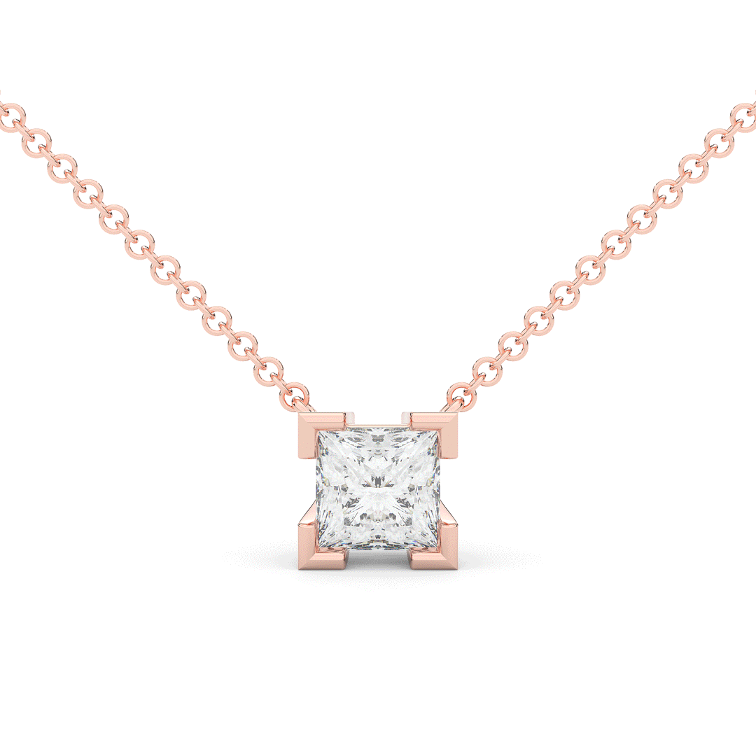 1.50CT PRINCESS CERTIFIED LAB DIAMOND SOLITAIRE PENDANT