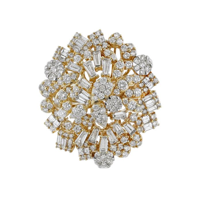 Round Baguette Diamond Cocktail Ring, 2.81ct.