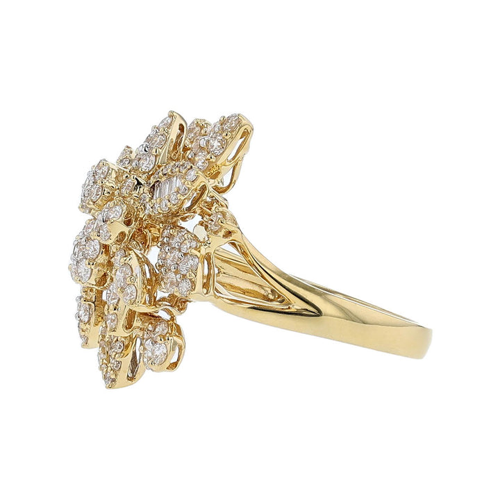 18K Yellow Gold Floral Cocktail Ring