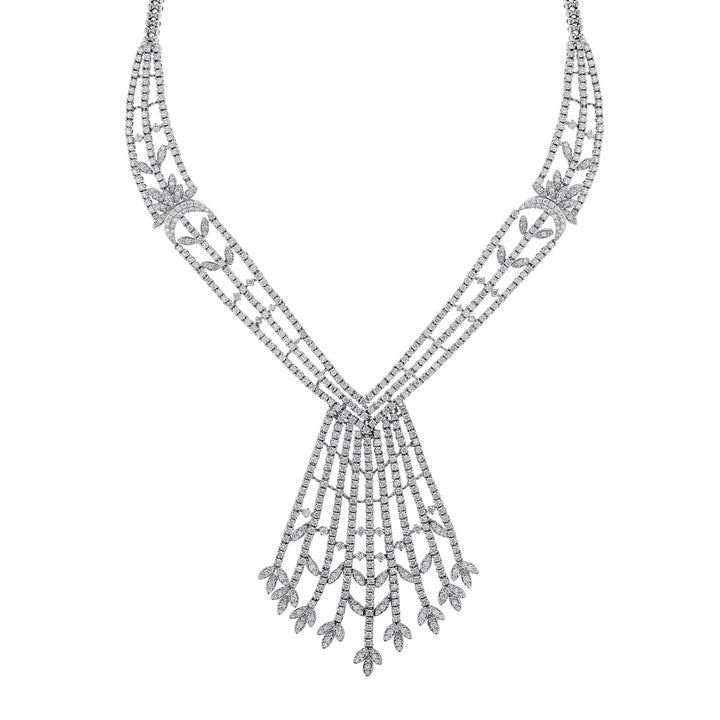 Fringe Bib Diamond Collar Necklace, 16.09ct.