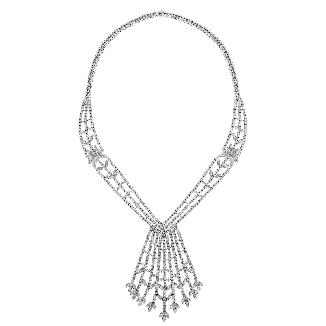 Fringe Bib Diamond Collar Necklace, 16.09ct.