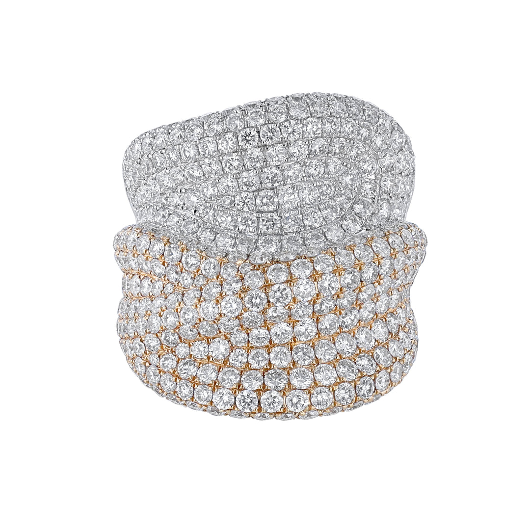 Benchmark Two Tone Rings Two Tone Diamond Wave Dome Ring, 6.24ct. – Nazar's & Co. Jewelers
