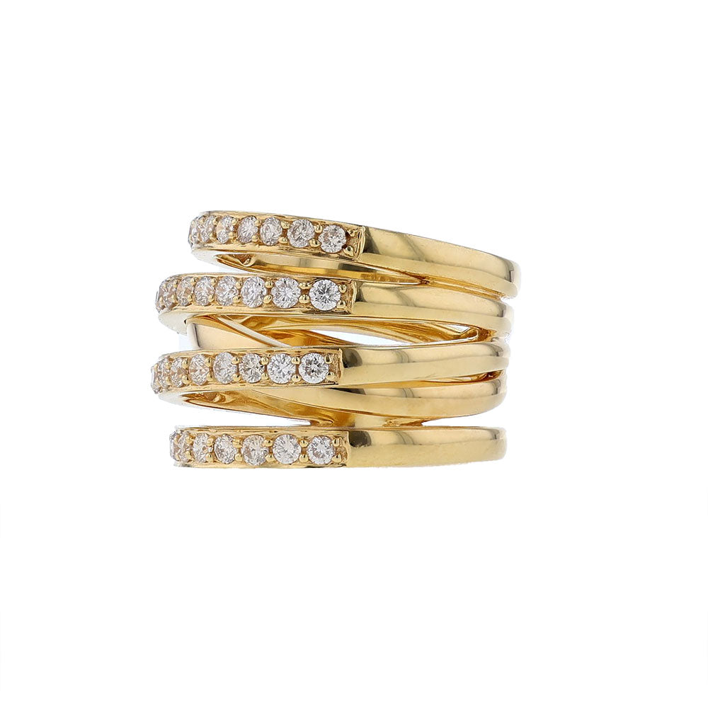 Diamond Multi Cross Over Ring, 1.15ct.