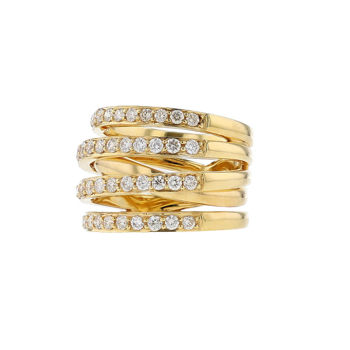 Diamond Multi Cross Over Ring, 1.15ct.