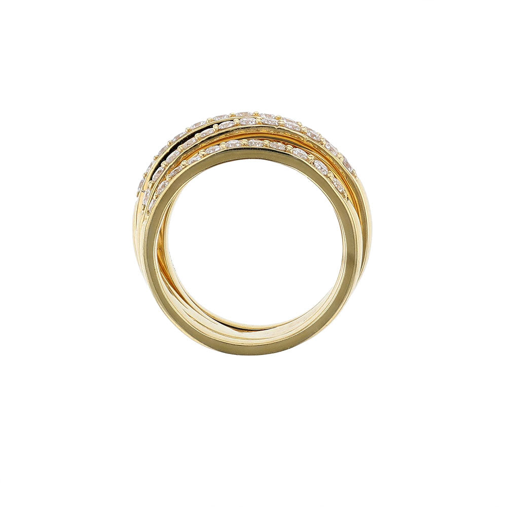 Diamond Multi Cross Over Ring, 1.15ct.