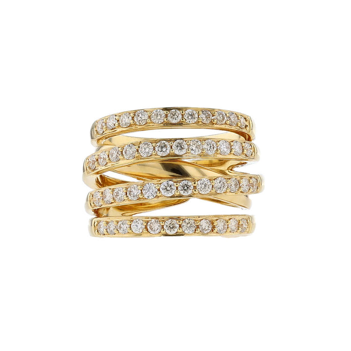 Diamond Multi Cross Over Ring, 1.15ct.