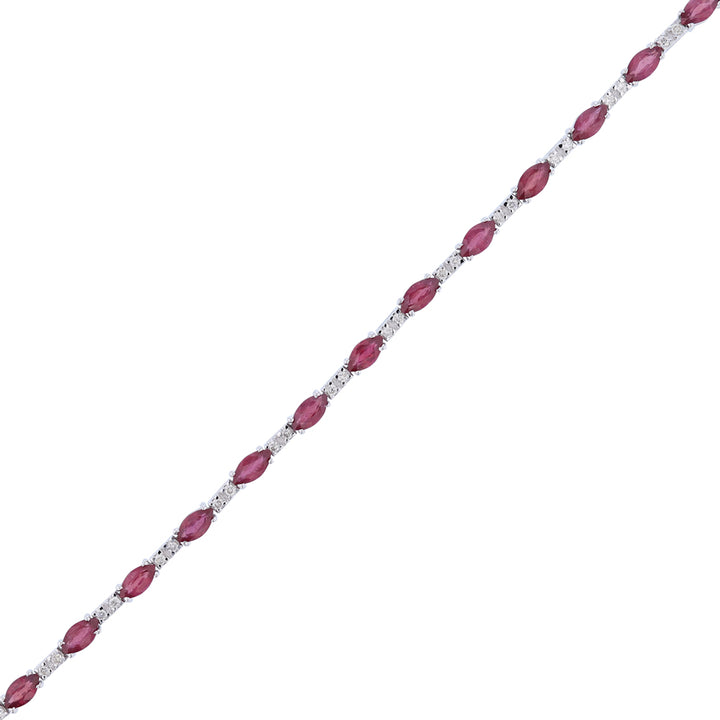 Marquise Ruby Diamond Tennis Bracelet