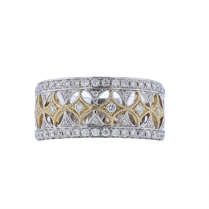 14k Two Tone Motif Anniversary Band