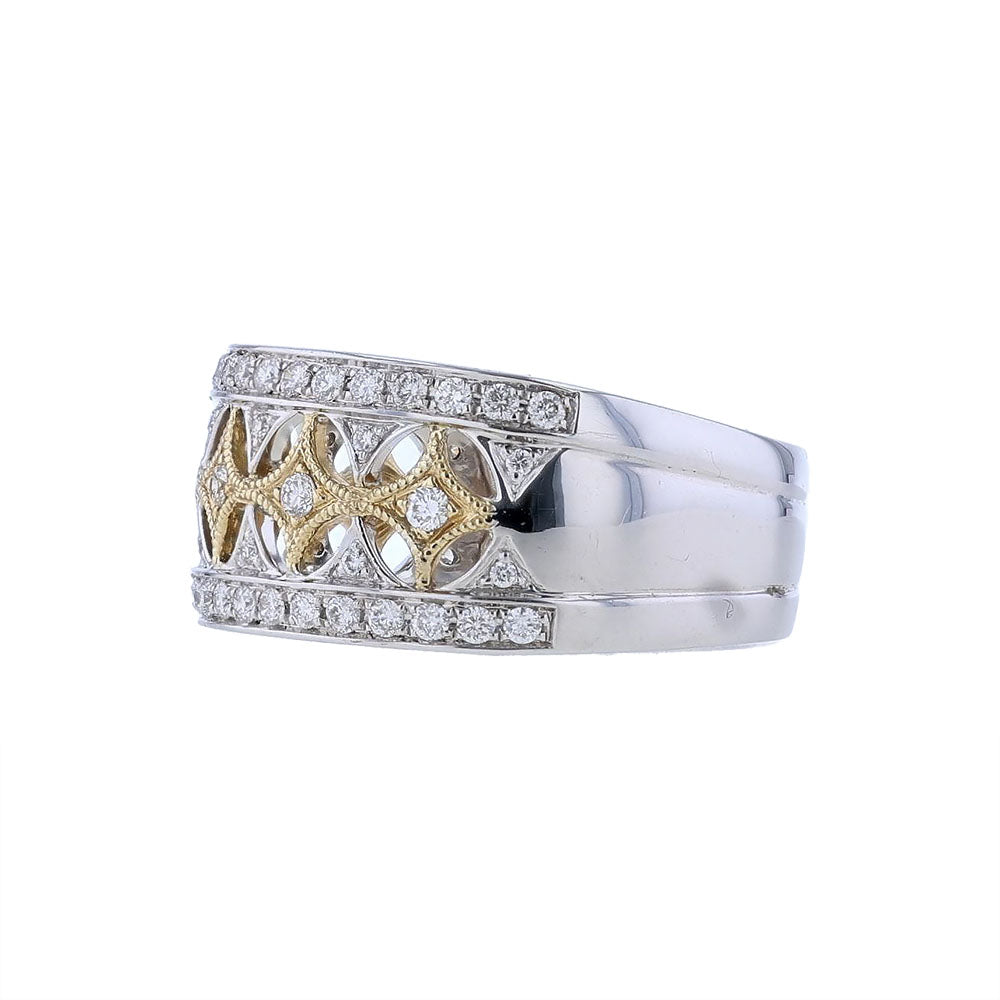 14k Two Tone Motif Anniversary Band