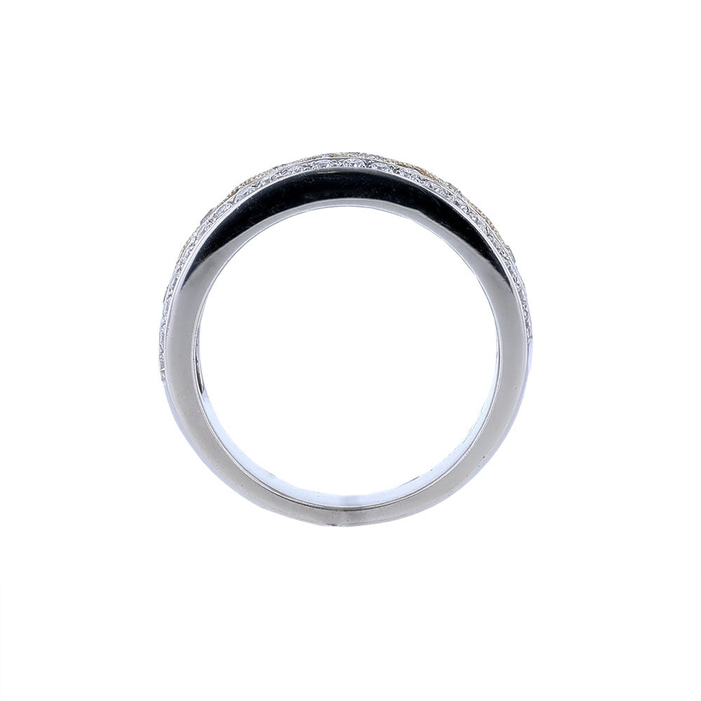 14k Two Tone Motif Anniversary Band