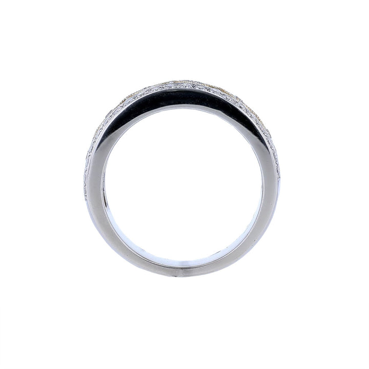 14k Two Tone Motif Anniversary Band