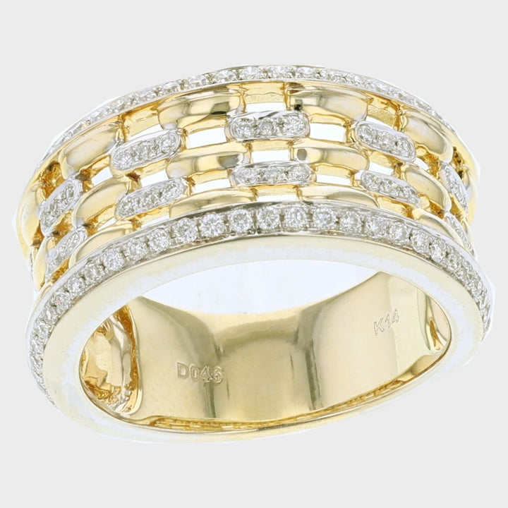 White Gold and Yellow Gold Diamond Ring
