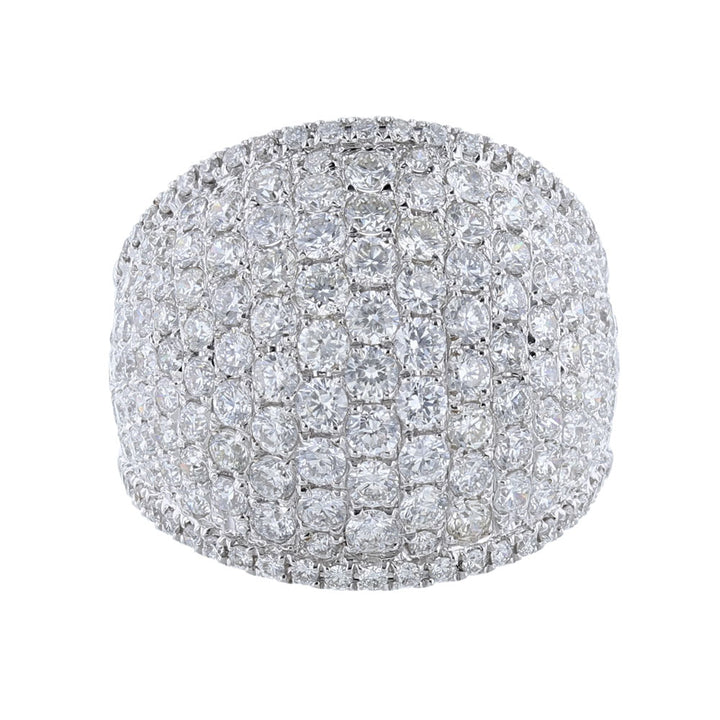 18K White Gold Diamond Domed Ladies Ring