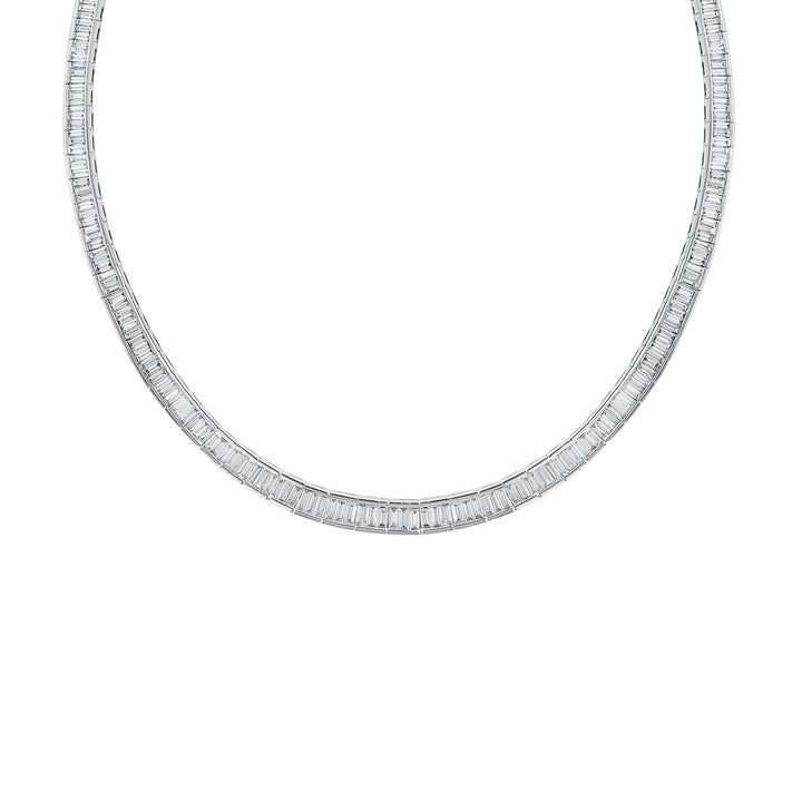 Baguette Diamond Tennis Necklace, 20.29ct.