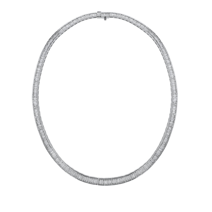 Baguette Diamond Tennis Necklace, 20.29ct.