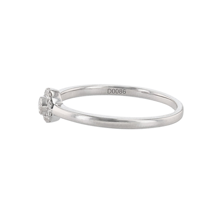18K White Gold Mini Halo Diamond Ring