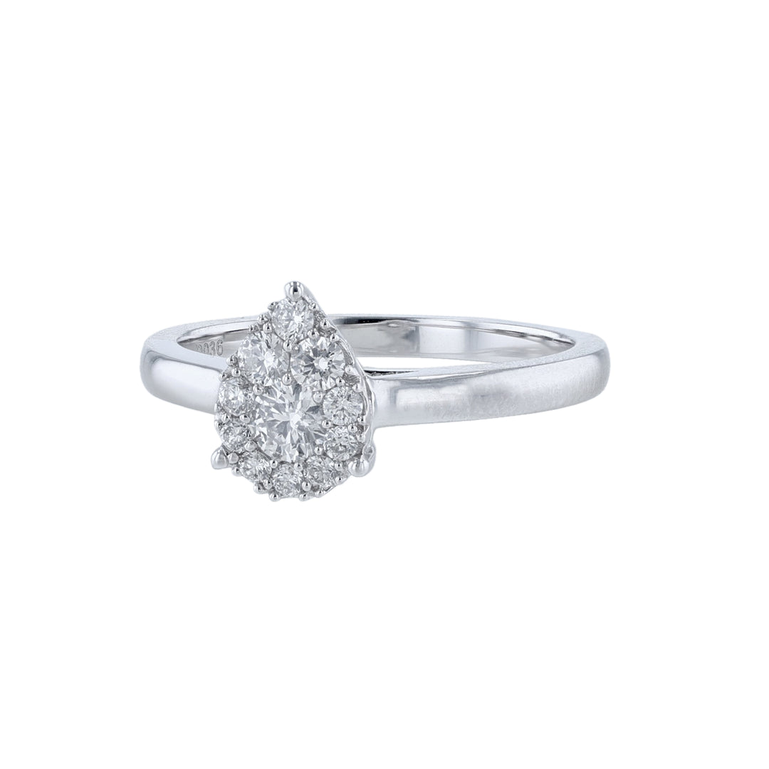 Pear Shape Round Diamond Promise Ring
