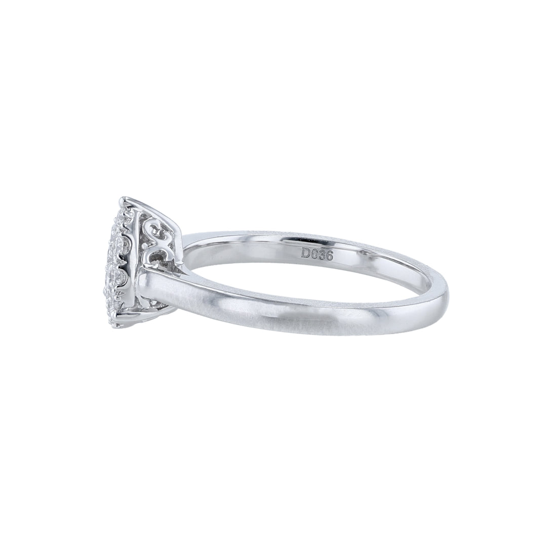 Pear Shape Round Diamond Promise Ring
