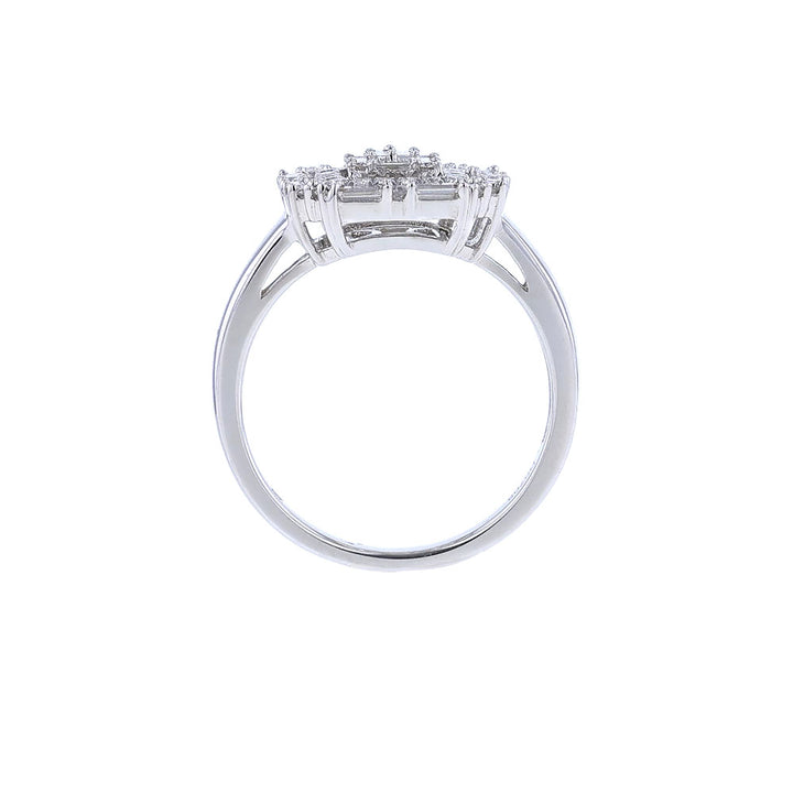 18K White Gold  Illusion Diamond Ring