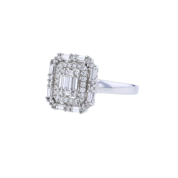 18K White Gold  Illusion Diamond Ring