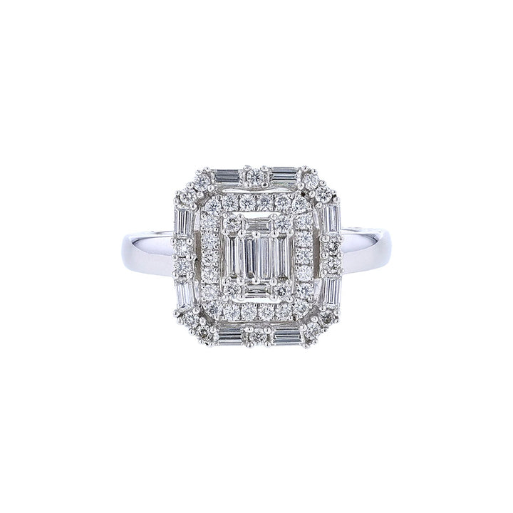 18K White Gold  Illusion Diamond Ring