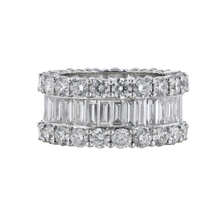 Round & Baguette Diamond Eternity Band, 8.11ct.