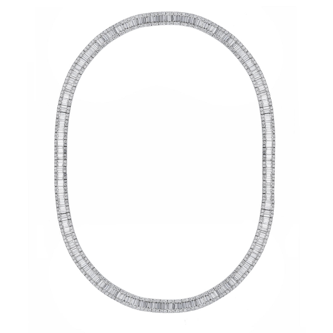 Baguette Round Diamond Necklace, 18.08ct.