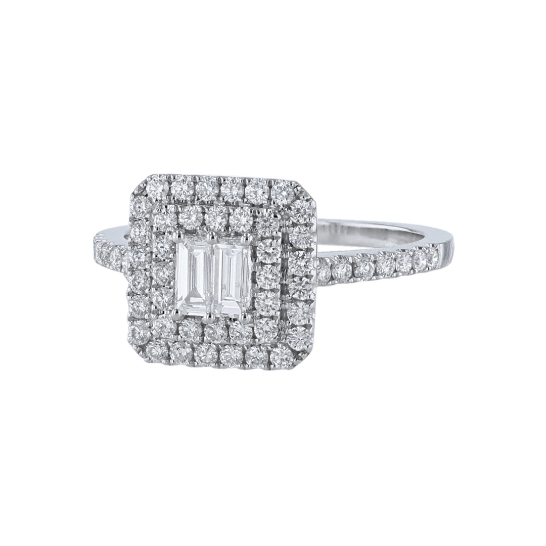 Ascher Double Halo Diamond Promise Ring