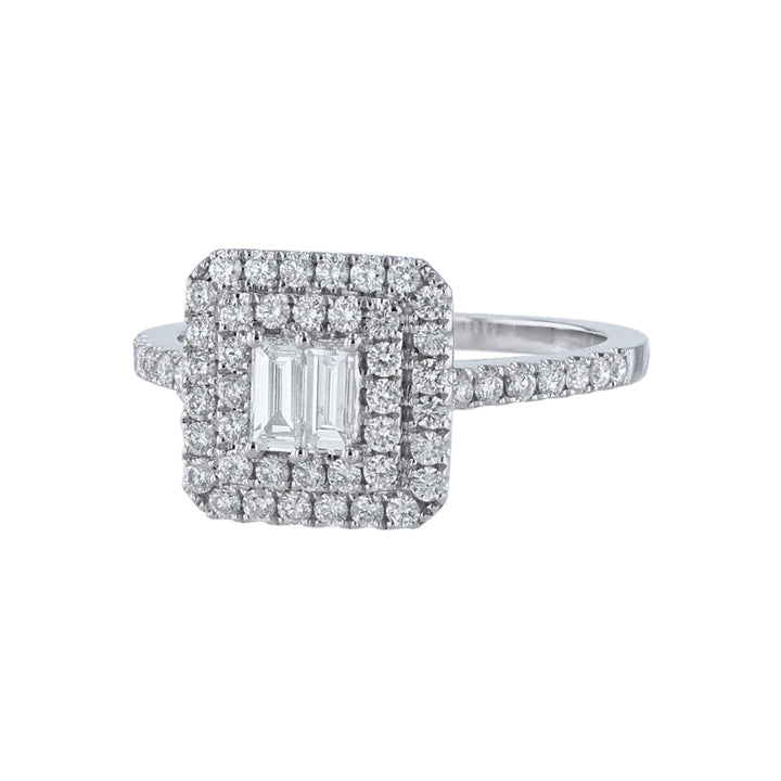 Ascher Double Halo Diamond Promise Ring