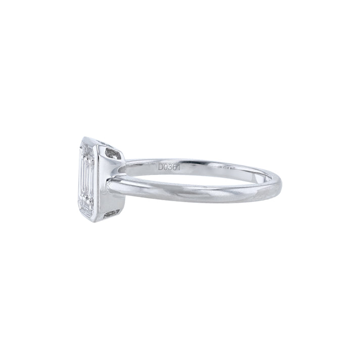 Round Baguette Bezel Diamond Promise Ring