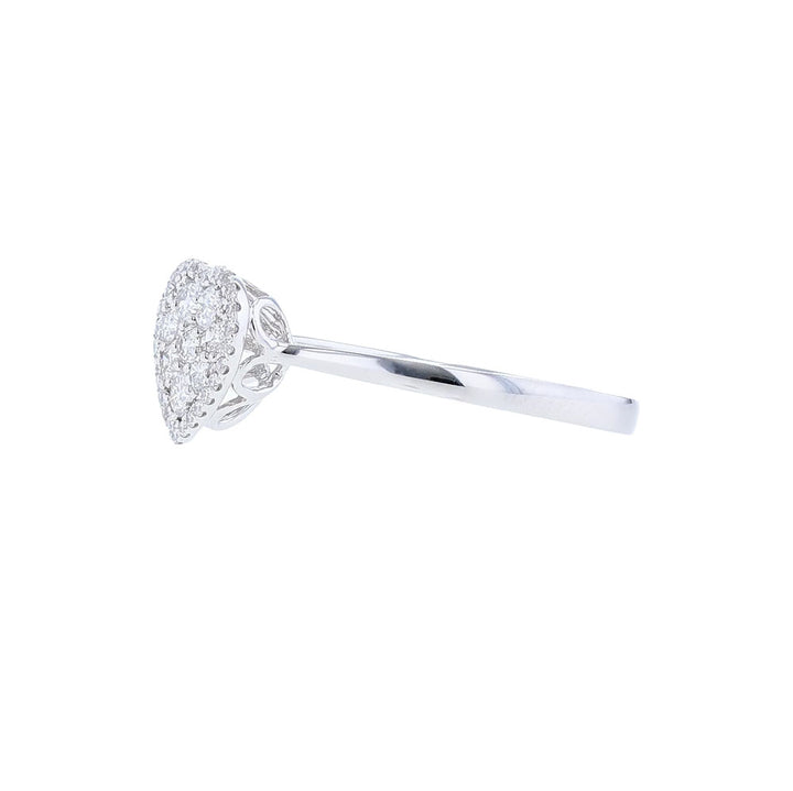18K Diamond Cluster Heart Ring