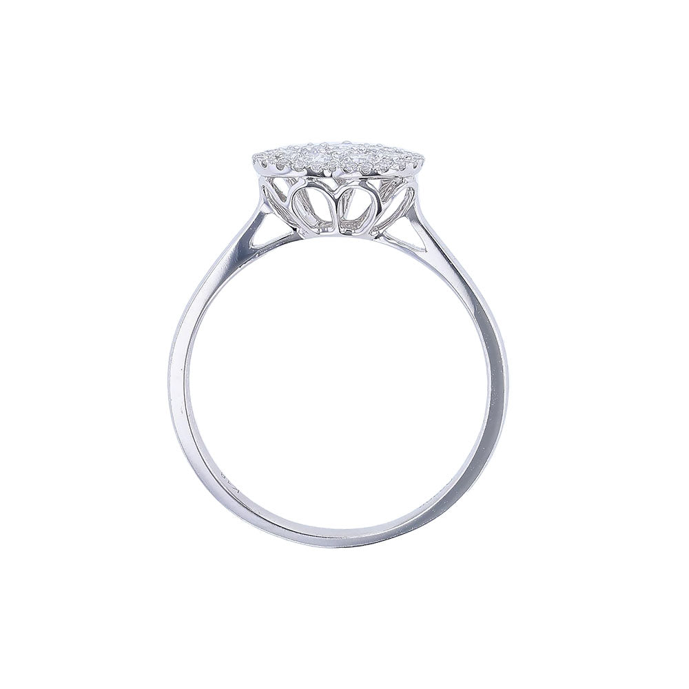 18K Diamond Cluster Heart Ring