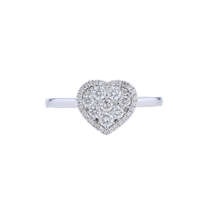 18K Diamond Cluster Heart Ring