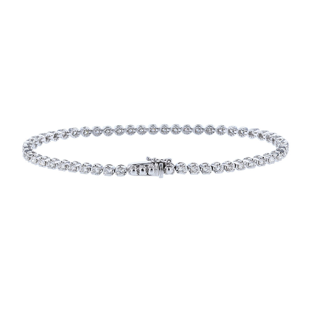 18K White Gold Diamond Tennis Bracelet, 2ct.
