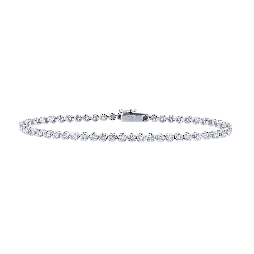 18K White Gold Diamond Tennis Bracelet, 2ct.