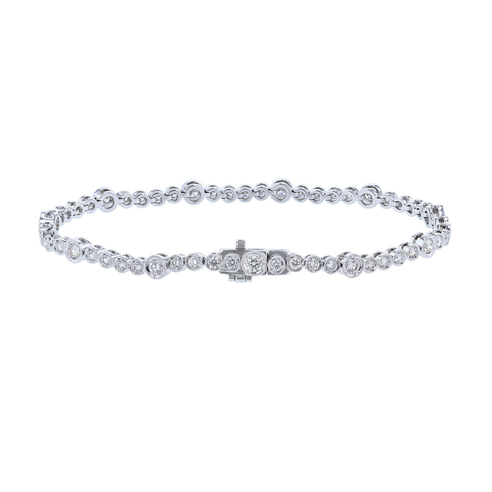 Milgrain Bezel Diamond Tennis Bracelet