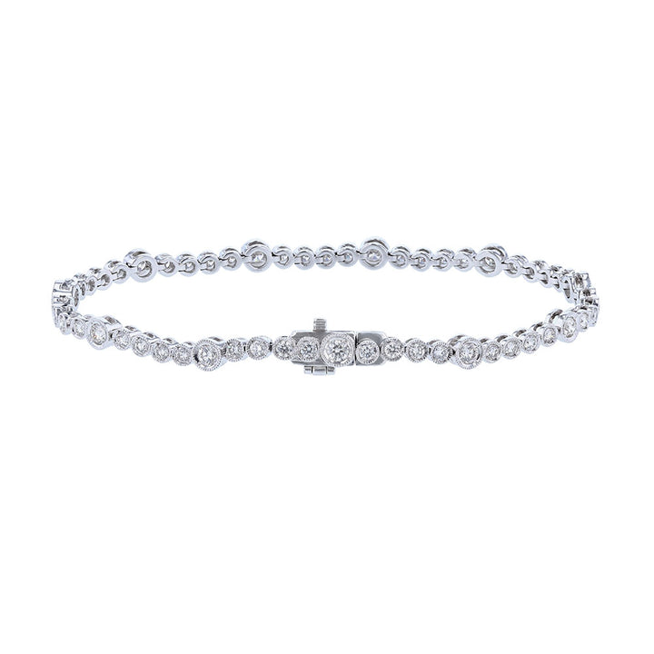 Milgrain Bezel Diamond Tennis Bracelet