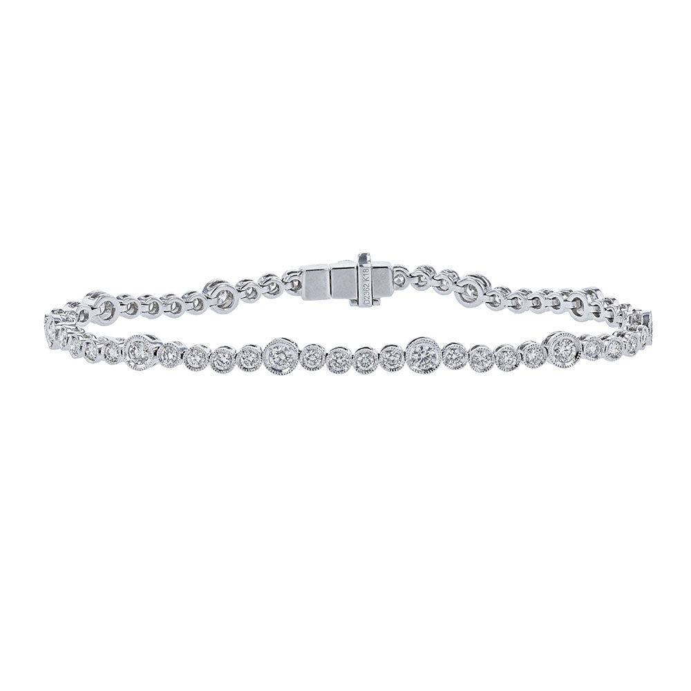 Milgrain Bezel Diamond Tennis Bracelet