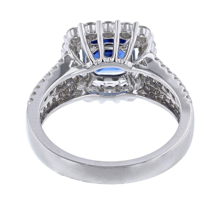 18K White Gold Certified Sapphire Diamond Ring