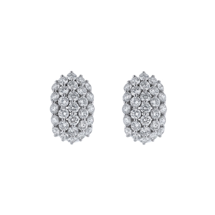 Multi Row Round Diamond Earrings, 5.52cts.