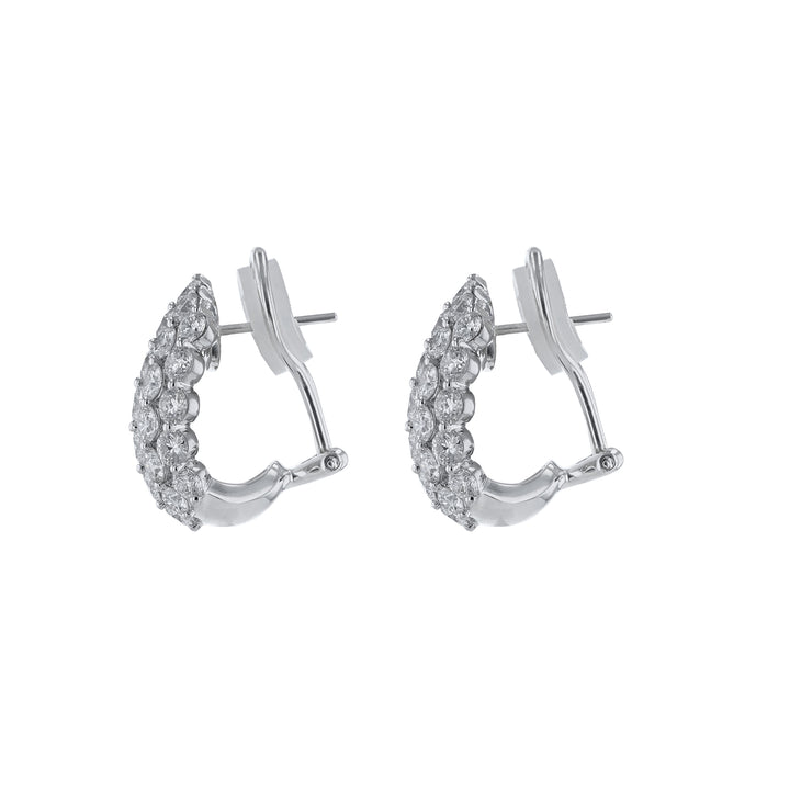 Multi Row Round Diamond Earrings, 5.52cts.