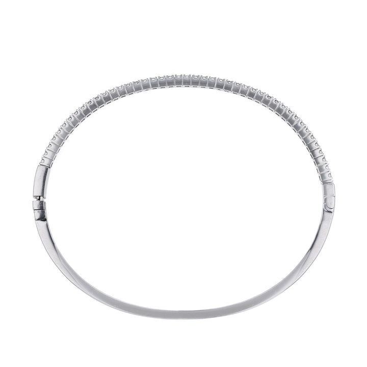 18K White Gold Thin Diamond Bangle, 0.60ct.